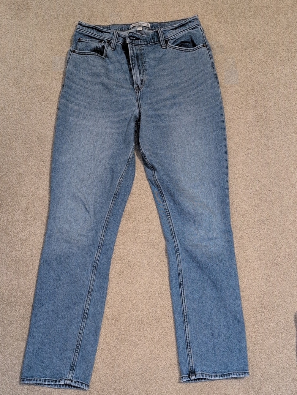 Abercrombie & Fitch Light Blue Straight-Leg Women's Jeans Regular Length